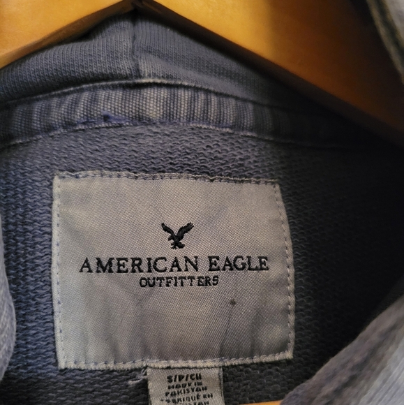 Men's American Eagle Pullover Short Sleeve Hoodie Blue, Distressed, Size: Small - Picture 6 of 6